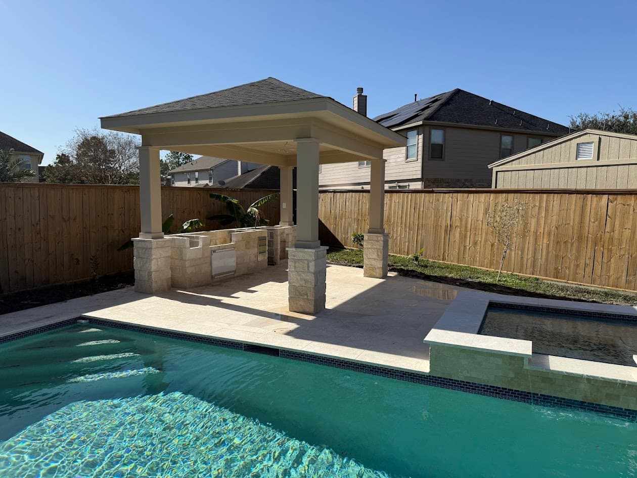 Covered patio and grill build, Katy TX