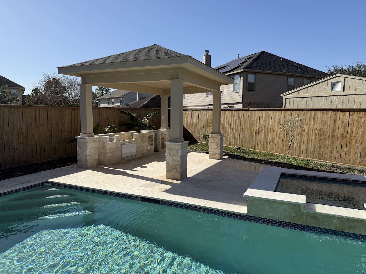 Covered patio and grill build, Katy TX